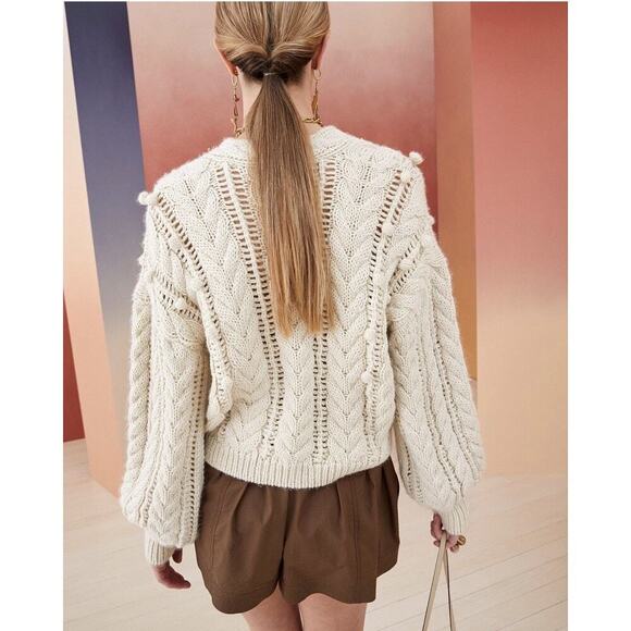 Ulla Johnson Lilo Oversized Knit Cardigan Wool/Lama Creme/Off White Size P/Small - Picture 10 of 10